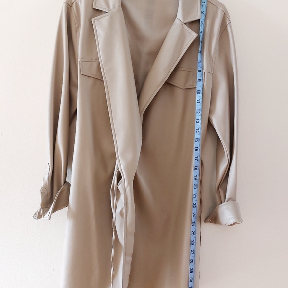 Zara Leather Blazer with Knot Tie Closure - Picture 5 of 6